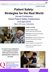 Oxford Patient safety conference 21 April 2016